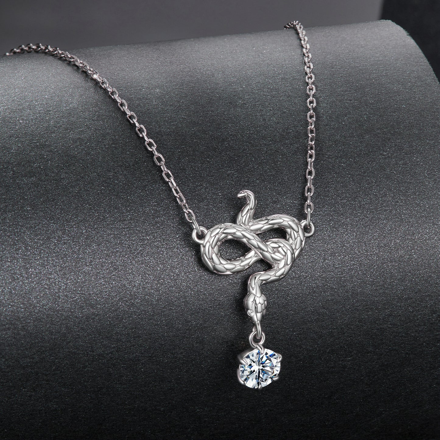 Collar Serpiente Moissanita - Plata .925