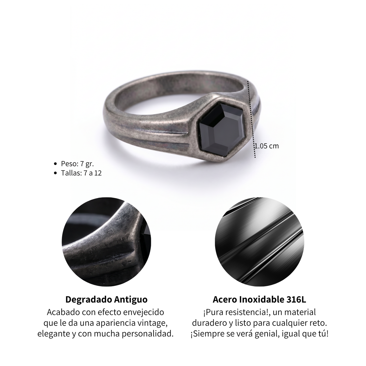Anillo Eclipse - Acero Inox.