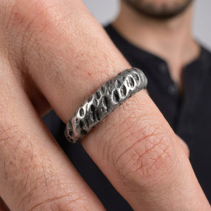 Anillo Crater - Acero Inox.