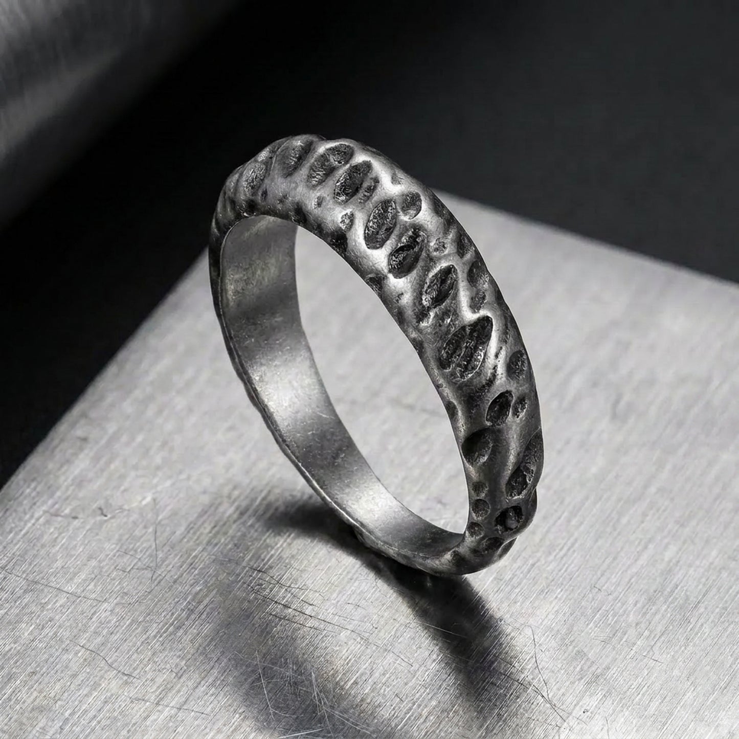 Anillo Crater - Acero Inox.