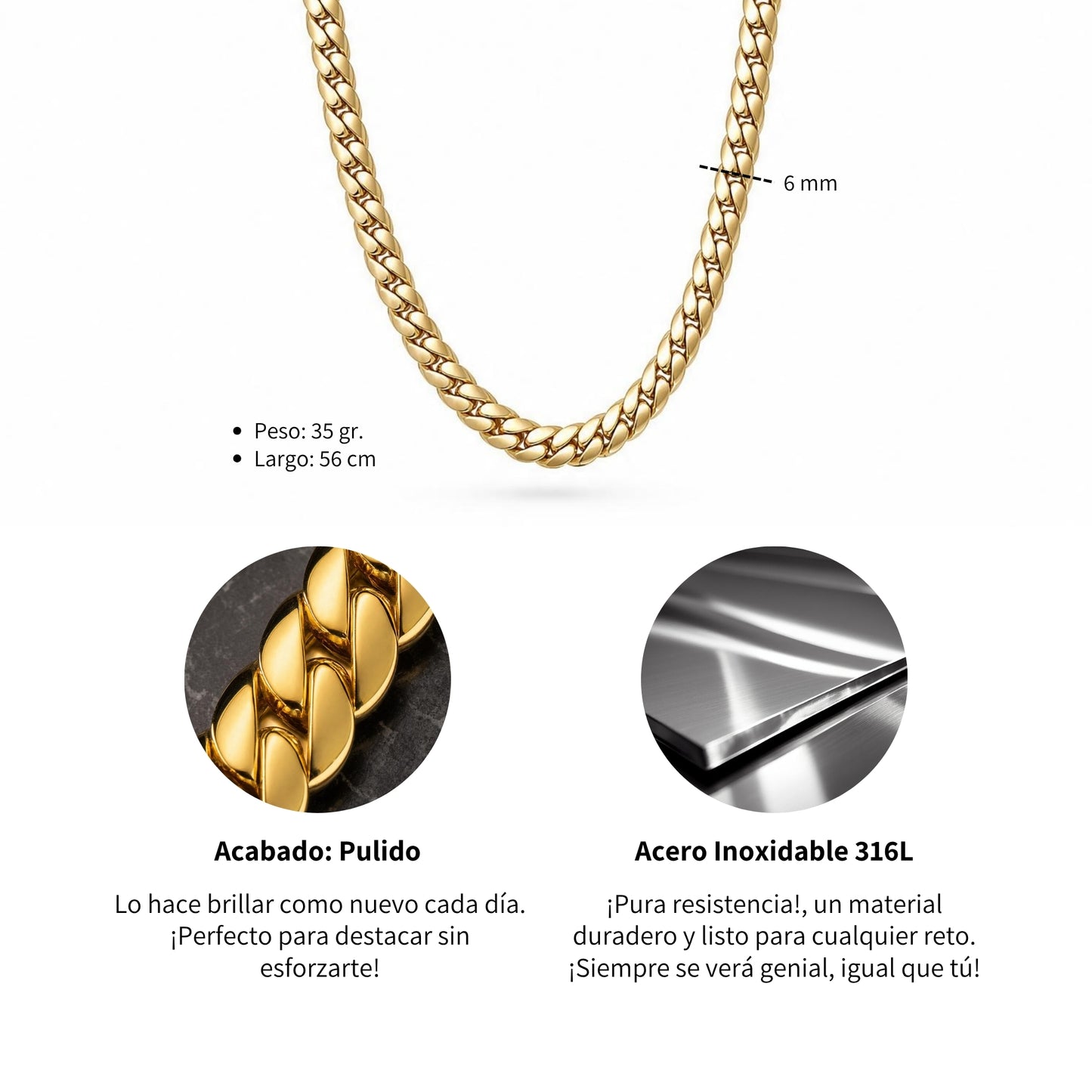 Cadena Habana - Acero Inox.