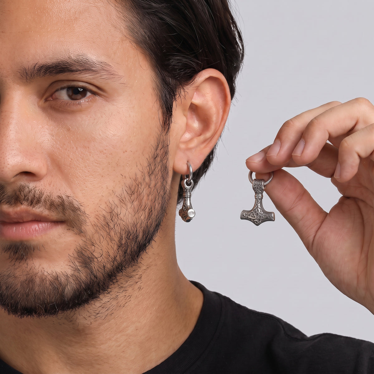 Aretes Mjölnir - Acero Inox.