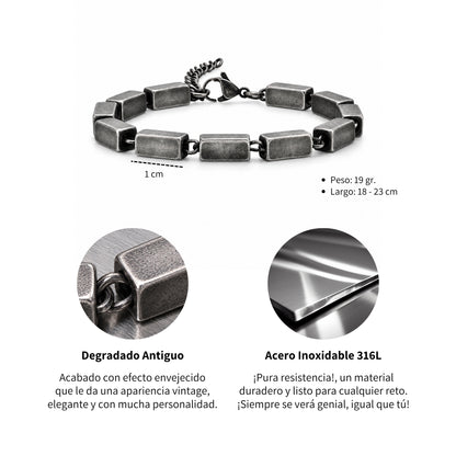 Pulsera Ladrillos - Acero Inox.