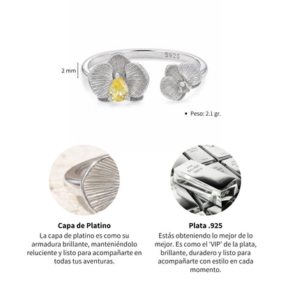 Anillo Orquídea - Plata .925