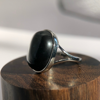 Anillo Sublime - Plata .925 y Obsidiana